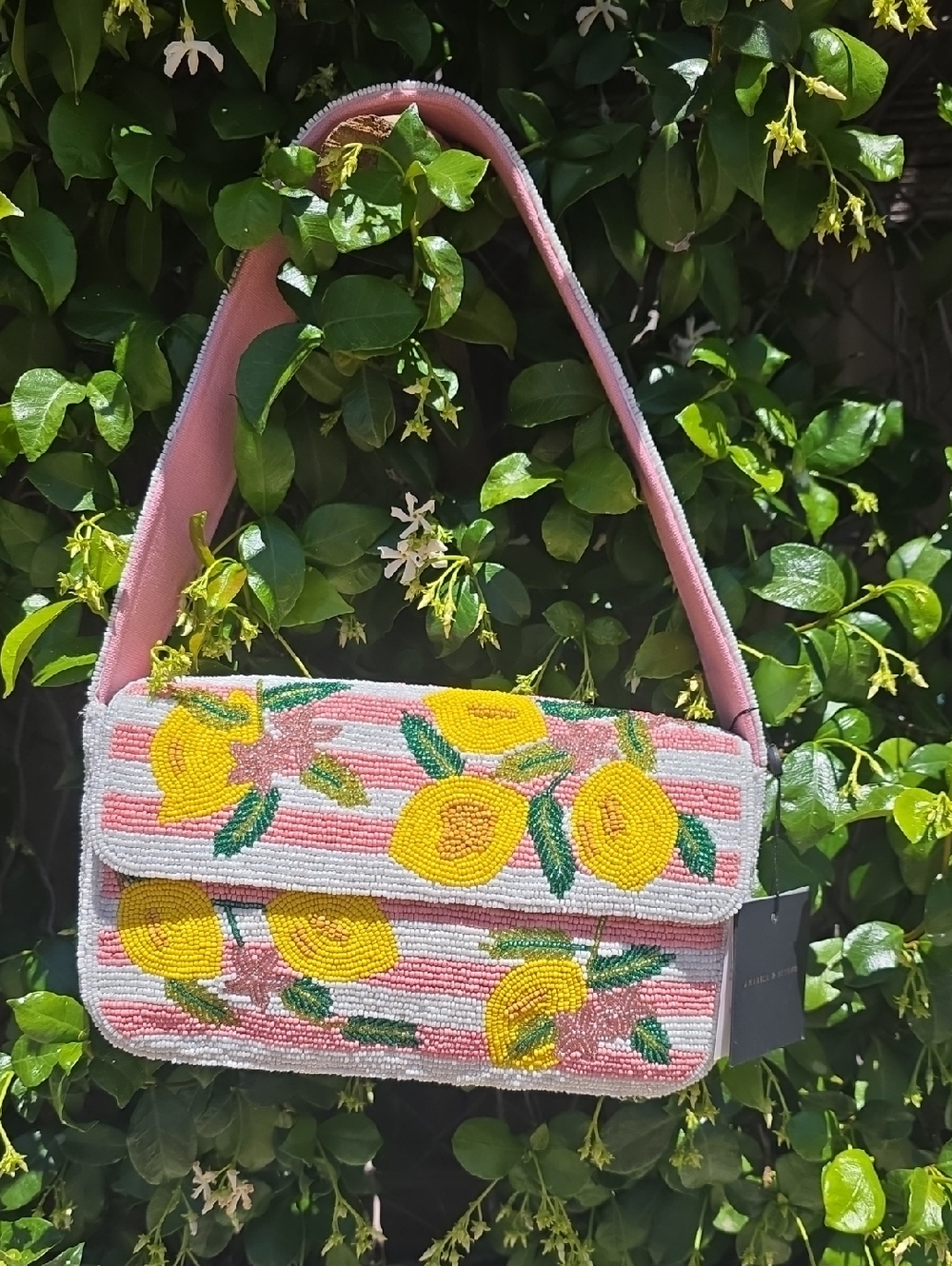 Viral America & Beyond Lemon Beaded Bag